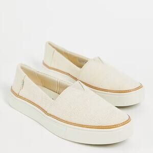 Toms Parker Natural Textural Slip On Sneakers Loafer Shoes Beige Womens Size 7.5